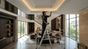 أعمال أسقف جبس بورد وإضاءة LED